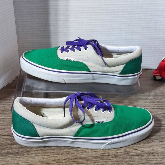 Vans Custom Design Skateboarder Sneakers Men's 11 Green White  Purple  Canvas - Picture 2 of 11